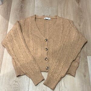 Zara Women's Brown Cable Knit Cardigan